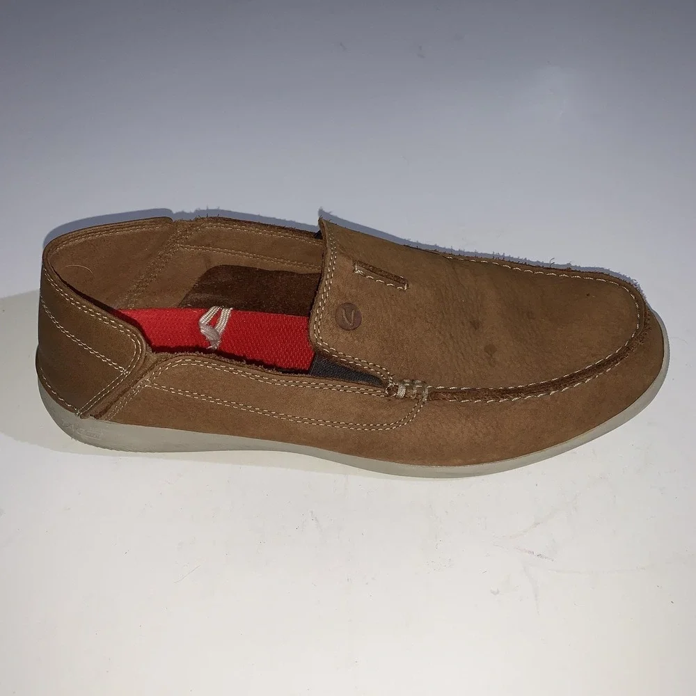 Clarks Shoes Mens Size 10.5 Brown Nubuck Slip On Loafers Casual Comfort Walking